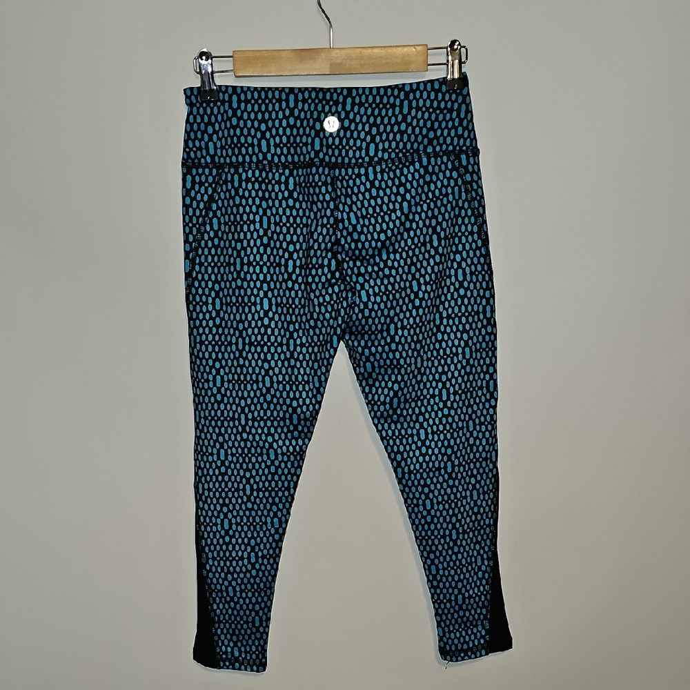 Lululemon Teal and Black Patterned Leggings Sz 6